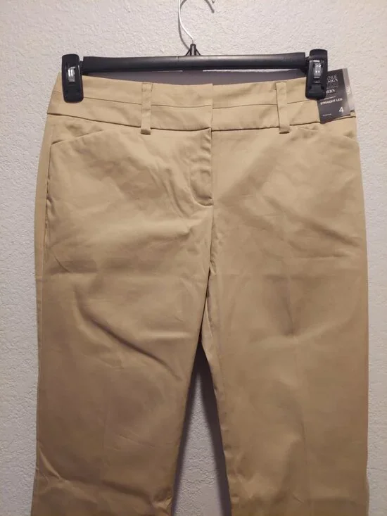 New York & Company 7th Avenue Design Studio Pants Women’s 4 Tall Khaki - Picture 4 of 12